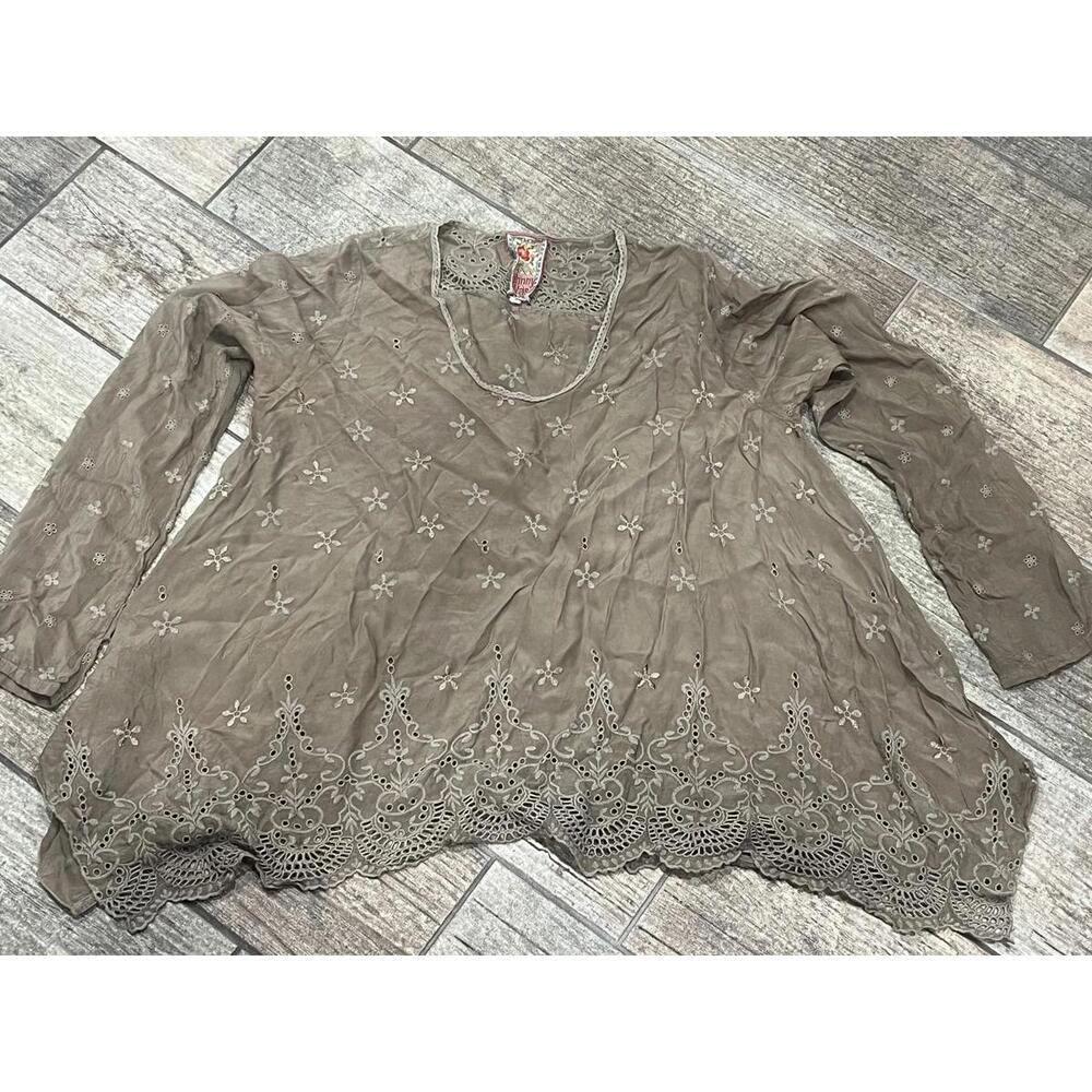 Johnny Was Lillian Dolman Embroidered Blouse